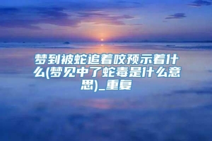 梦到被蛇追着咬预示着什么(梦见中了蛇毒是什么意思)_重复