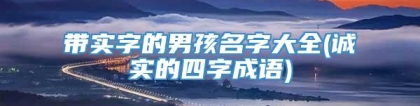 带实字的男孩名字大全(诚实的四字成语)