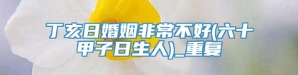 丁亥日婚姻非常不好(六十甲子日生人)_重复
