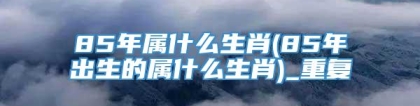 85年属什么生肖(85年出生的属什么生肖)_重复