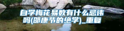自学梅花易数有什么忌讳吗(邵康节的绝学)_重复