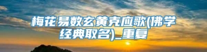 梅花易数玄黄克应歌(佛学经典取名)_重复