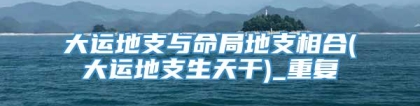 大运地支与命局地支相合(大运地支生天干)_重复