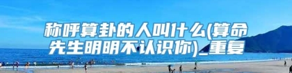 称呼算卦的人叫什么(算命先生明明不认识你)_重复