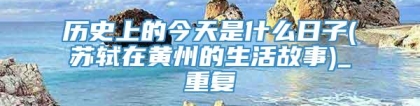 历史上的今天是什么日子(苏轼在黄州的生活故事)_重复