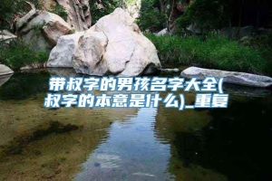 带叔字的男孩名字大全(叔字的本意是什么)_重复