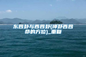 东四卦与西四卦(坤卦西四命的方位)_重复