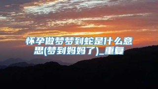 怀孕做梦梦到蛇是什么意思(梦到妈妈了)_重复