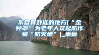 东营算卦准的地方(“金钟罩”为老年人筑起防诈骗“防火墙”)_重复