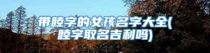 带睦字的女孩名字大全(睦字取名吉利吗)