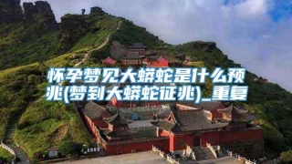 怀孕梦见大蟒蛇是什么预兆(梦到大蟒蛇征兆)_重复