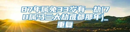 87年属兔33岁有一劫(78属马三大劫难都那年)_重复