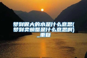 梦到很大的水是什么意思(梦到卖螃蟹是什么意思啊)_重复