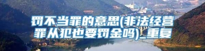 罚不当罪的意思(非法经营罪从犯也要罚金吗)_重复