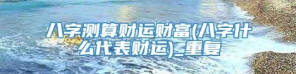 八字测算财运财富(八字什么代表财运)_重复