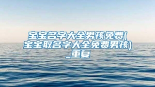 宝宝名字大全男孩免费(宝宝取名字大全免费男孩)_重复