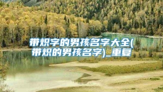 带炽字的男孩名字大全(带炽的男孩名字)_重复