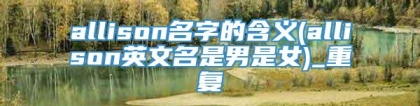 allison名字的含义(allison英文名是男是女)_重复