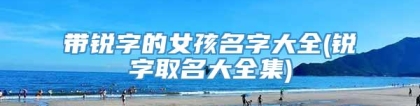 带锐字的女孩名字大全(锐字取名大全集)