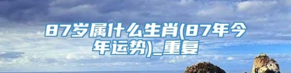87岁属什么生肖(87年今年运势)_重复