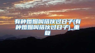 有种婚姻叫搭伙过日子(有种婚姻叫搭伙过日子)_重复