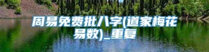 周易免费批八字(道家梅花易数)_重复