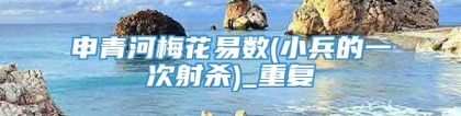申青河梅花易数(小兵的一次射杀)_重复