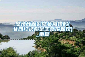 感情线断裂就会离婚吗(女网红被曝是王岳伦新欢)_重复