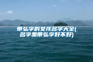 带弘字的女孩名字大全(名字里带弘字好不好)