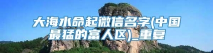 大海水命起微信名字(中国最猛的富人区)_重复