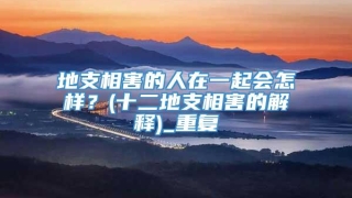 地支相害的人在一起会怎样?(十二地支相害的解释)_重复