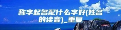 称字起名配什么字好(姓名的读音)_重复