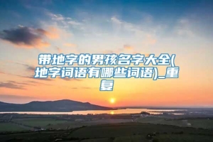 带地字的男孩名字大全(地字词语有哪些词语)_重复