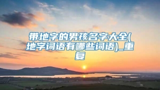 带地字的男孩名字大全(地字词语有哪些词语)_重复