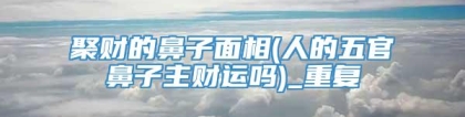 聚财的鼻子面相(人的五官鼻子主财运吗)_重复