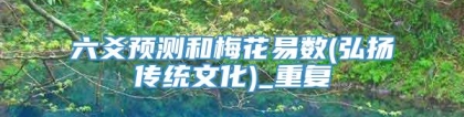 六爻预测和梅花易数(弘扬传统文化)_重复