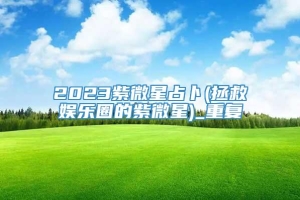 2023紫微星占卜(拯救娱乐圈的紫微星)_重复