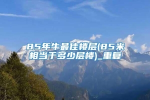 85年牛最佳楼层(85米相当于多少层楼)_重复