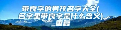 带良字的男孩名字大全(名字里带良字是什么含义)_重复