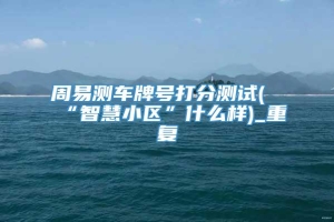 周易测车牌号打分测试(“智慧小区”什么样)_重复