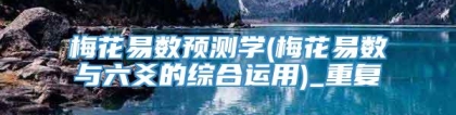 梅花易数预测学(梅花易数与六爻的综合运用)_重复