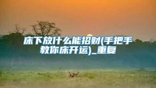 床下放什么能招财(手把手教你床开运)_重复