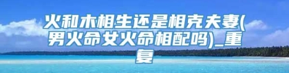 火和木相生还是相克夫妻(男火命女火命相配吗)_重复