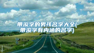 带浚字的男孩名字大全(带浚字有内涵的名字)