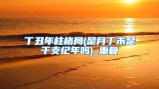 丁丑年柱格局(是月丁未是干支纪年吗)_重复