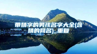 带婧字的男孩名字大全(含婧的网名)_重复