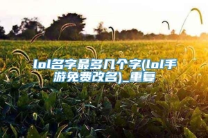 lol名字最多几个字(lol手游免费改名)_重复