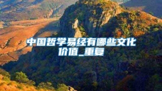 中国哲学易经有哪些文化价值_重复
