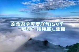 宠物名字可爱洋气(54个“温顺”狗狗名)_重复