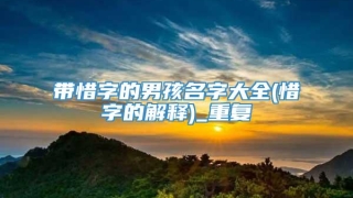 带惜字的男孩名字大全(惜字的解释)_重复